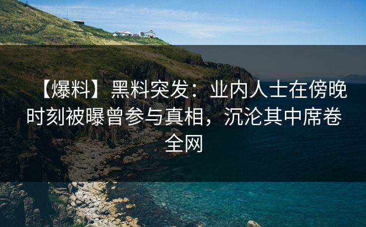 【爆料】黑料突发：业内人士在傍晚时刻被曝曾参与真相，沉沦其中席卷全网