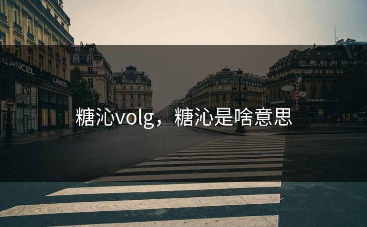糖沁volg，糖沁是啥意思
